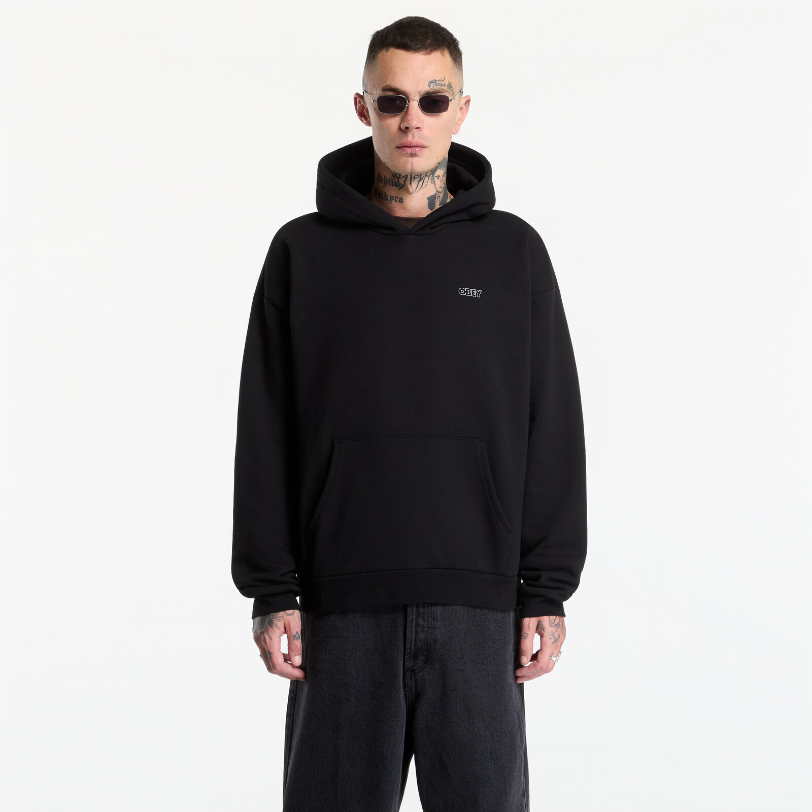 Sweatshirt Obey Treble Extra Heavy Hood Black M