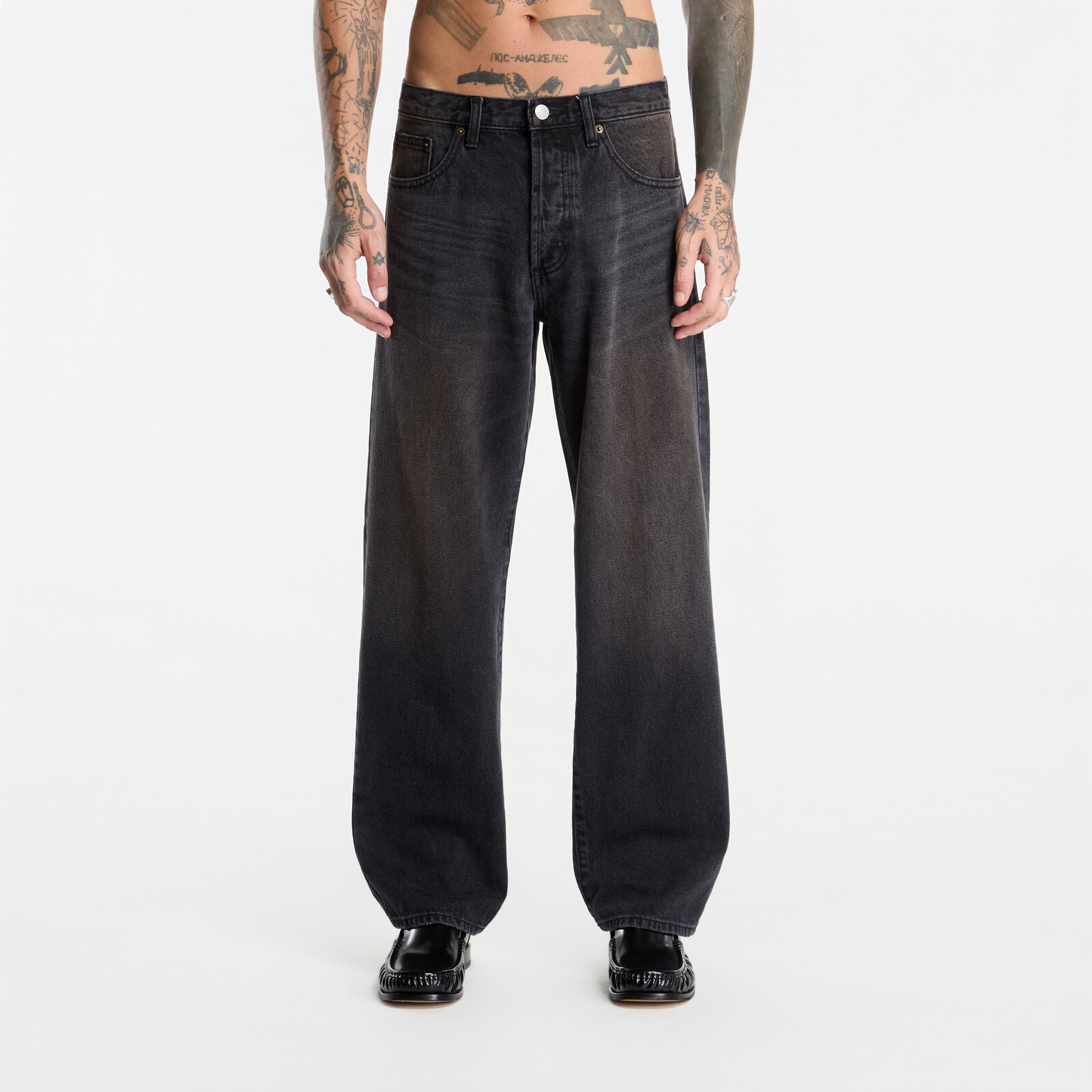 Pants Obey Boxcar Straight Leg Denim Oxidized Black W33