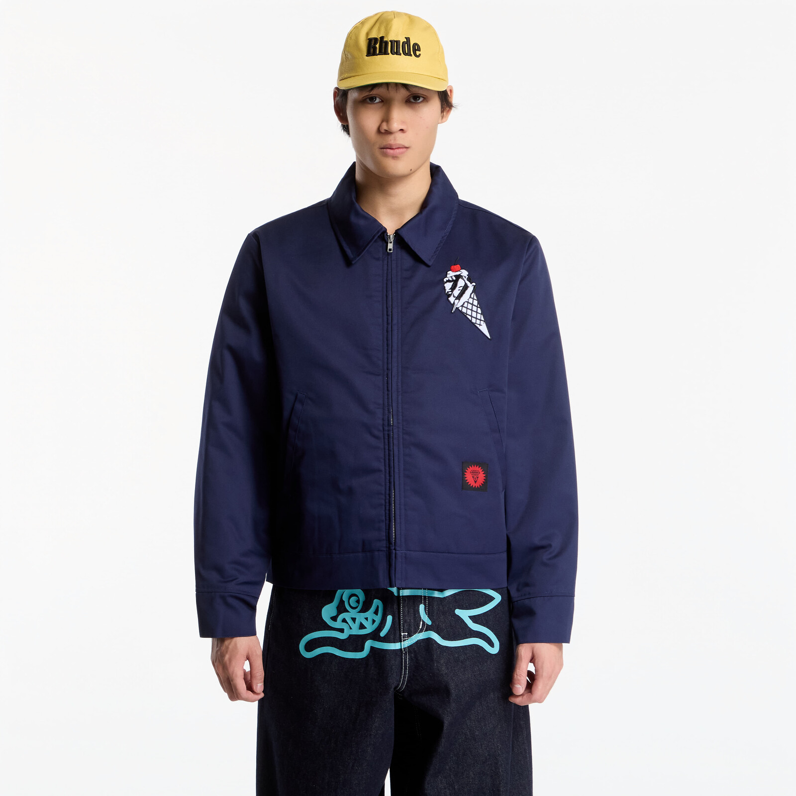 Bomber Billionaire Boys Club Icecream Cone Man Embellished Work Jacket Navy L