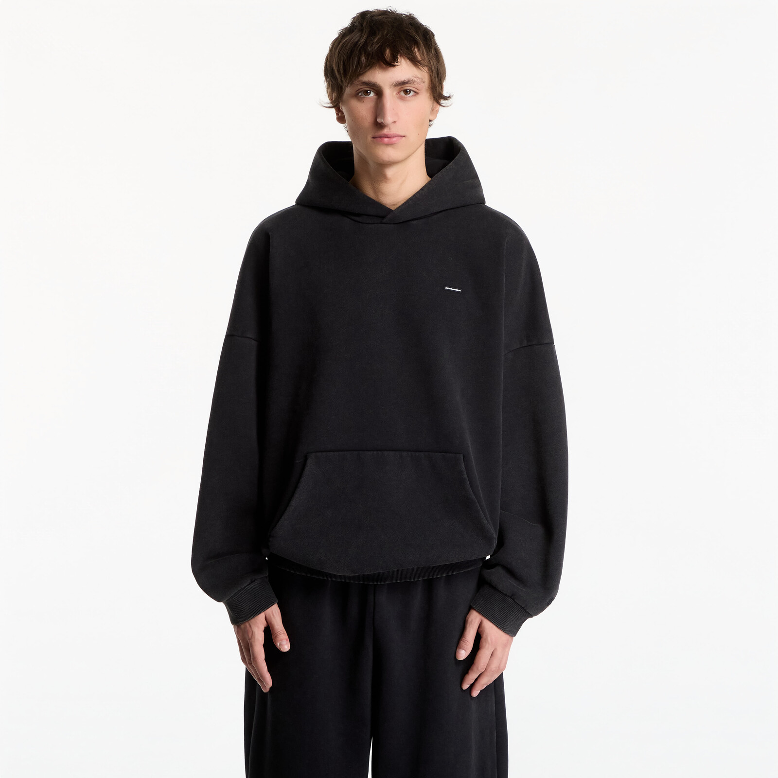 Sweatshirt Under Armour Icon HW Flc Washed Hoodie Ultimate Black/ Ultimate Black XL