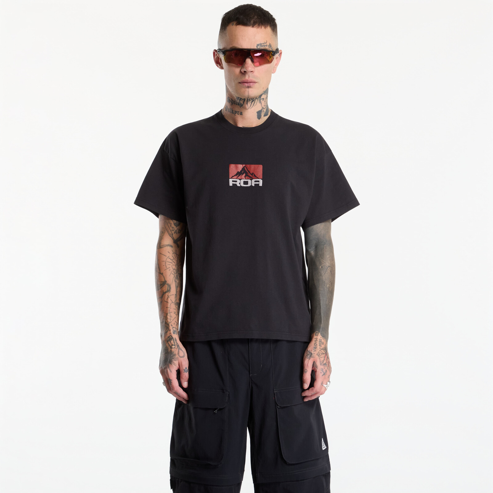 T-shirt ROA Signal Mountain T-Shirt UNISEX Washed Black M
