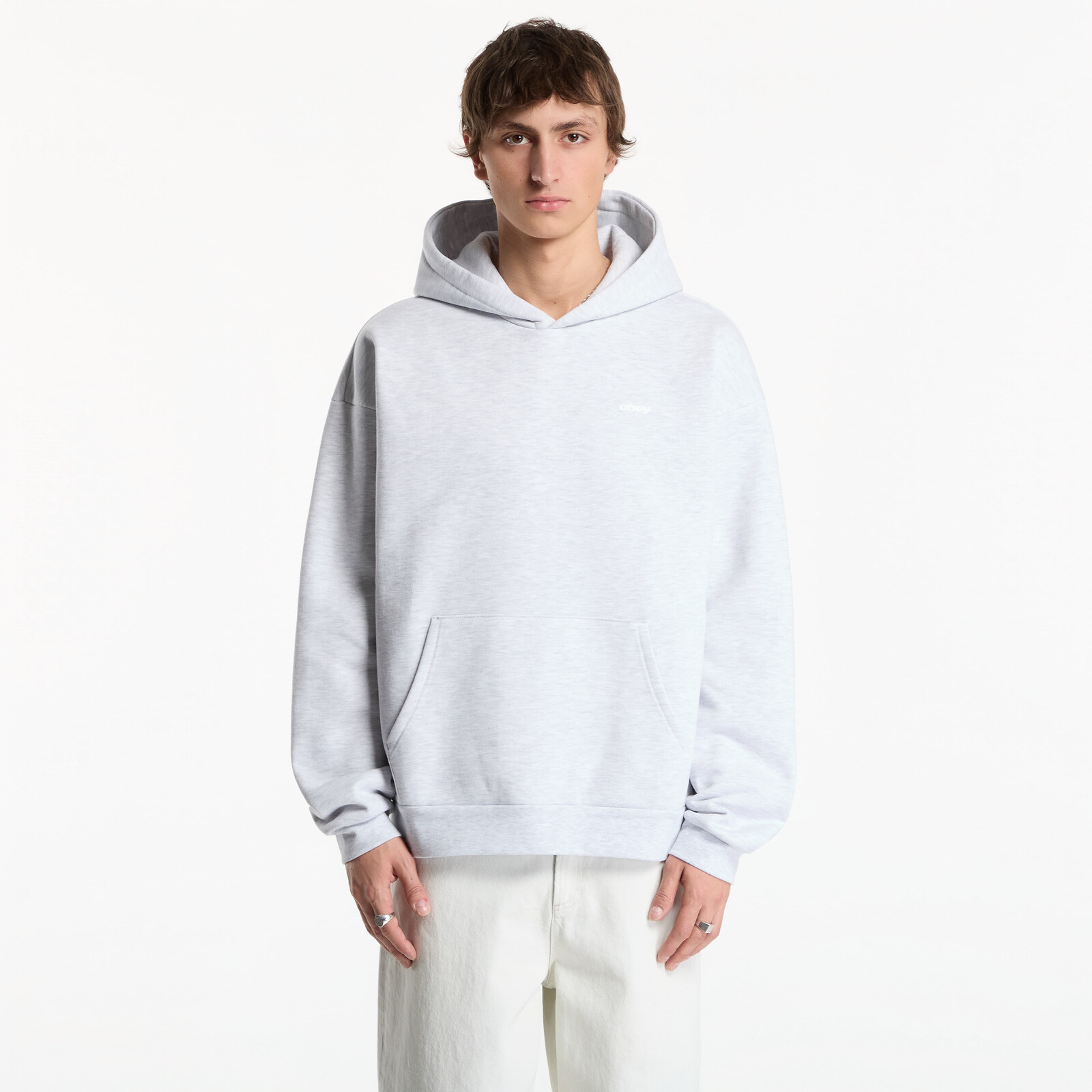 Sweatshirt Obey Intercontinental Extra Heavy Hood Ash Grey M