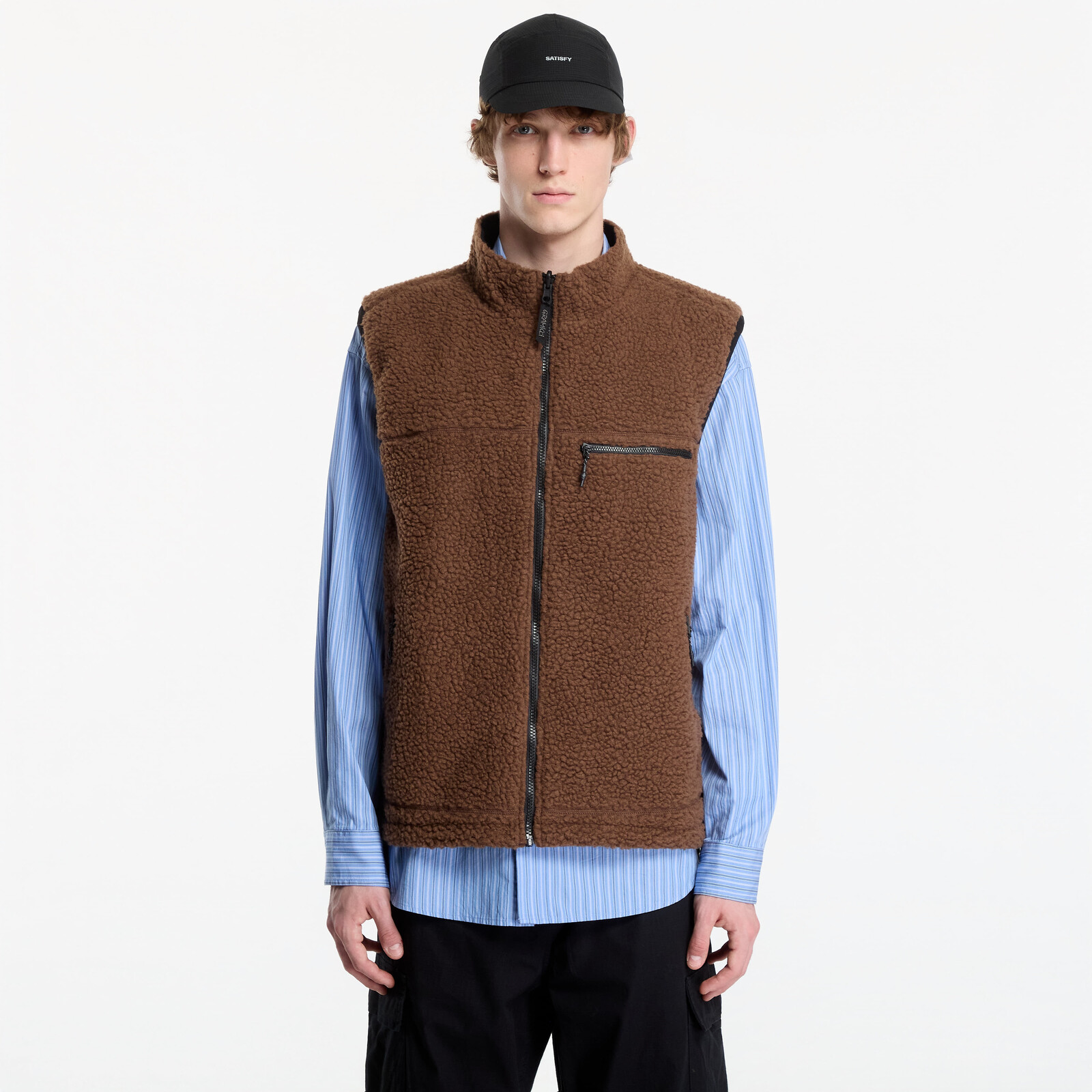 Gramicci Reversible Sherpa Vest Dark Brown/black M