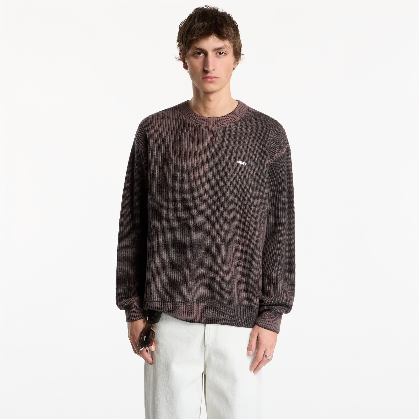 Sweatshirt Obey Spray Effect Sweater Morel Multi XL