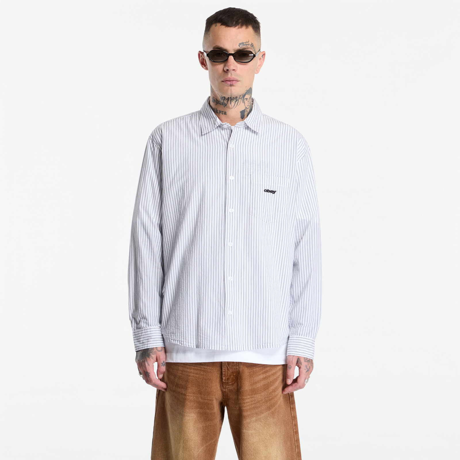 Shirt Obey William Woven White Multi XL