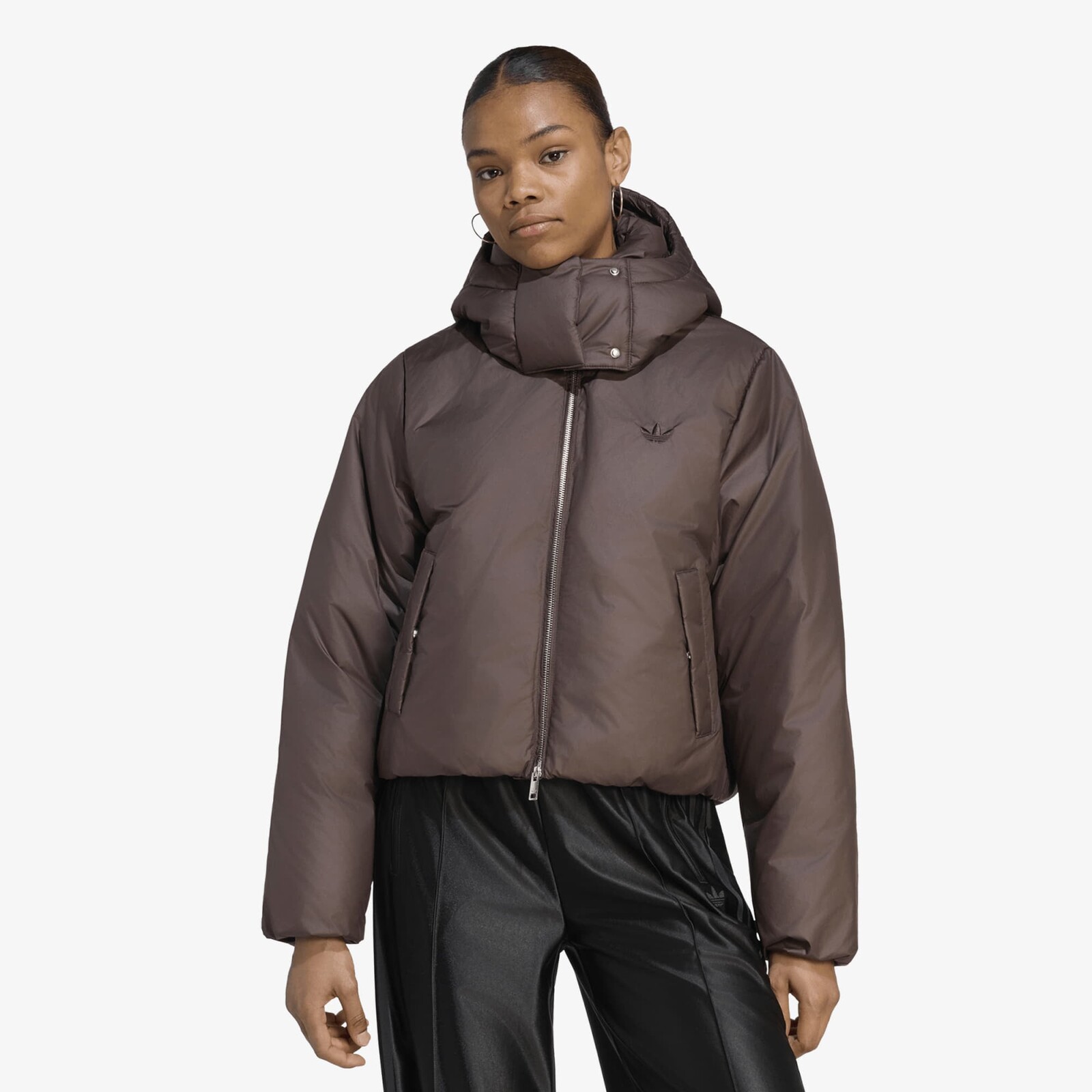 Jacket adidas Ess Down Hooded Puffer Jacket Aurora Coffee M