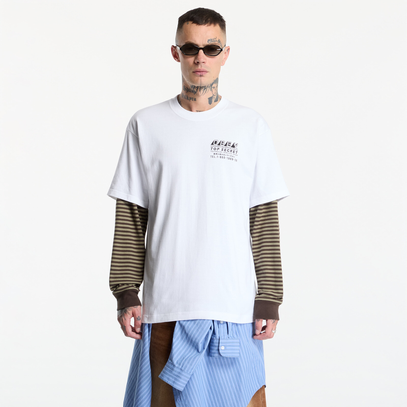T-shirt Obey Top Secret White L
