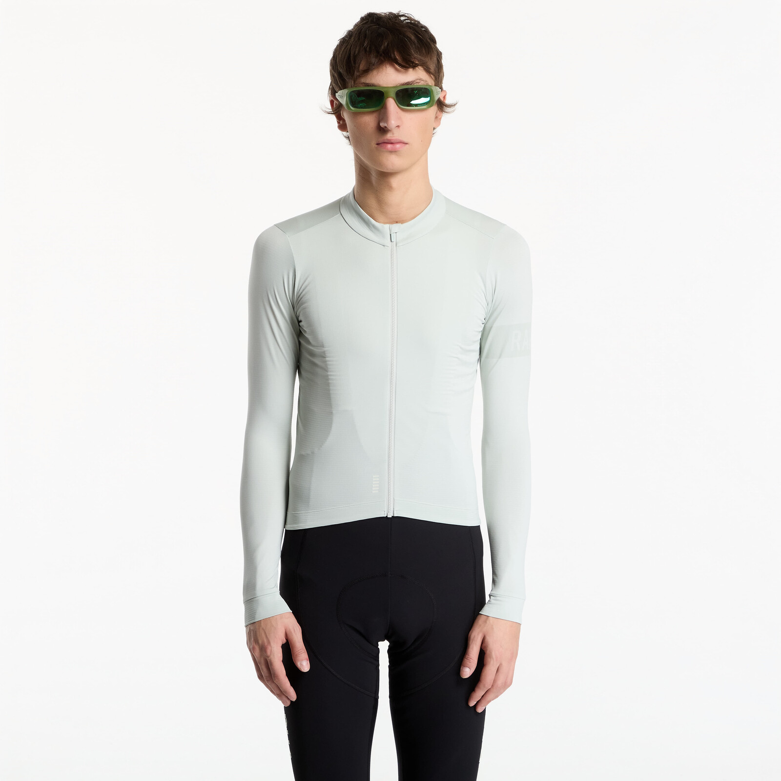 T-shirt Rapha Men's Pro Team Long Sleeve Midweight Jersey Grey/ White L