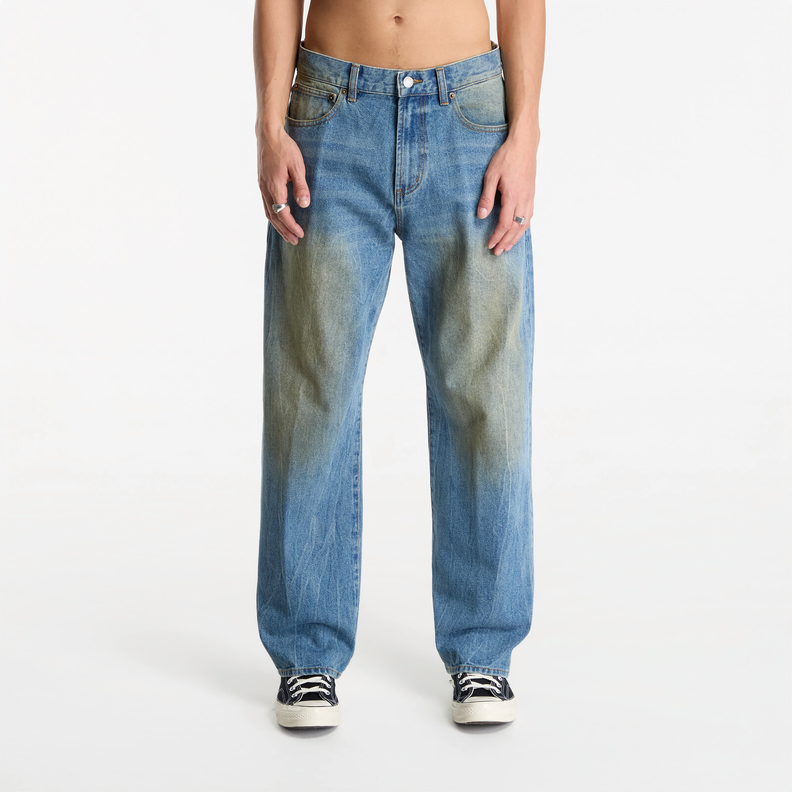 Pants Obey Nelson Straight Leg Denim Garage Wash Indigo W34