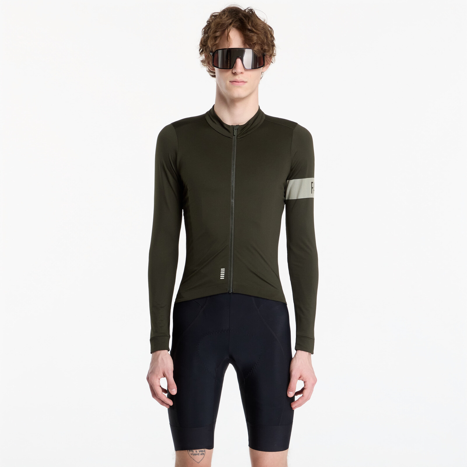 Rapha Men's Pro Team Long Sleeve Midweight Jersey Bottle Green/ White XL