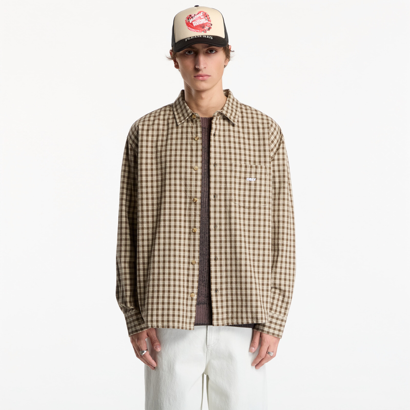 Shirt Obey Bigwig Axel Woven Canteen Multi M