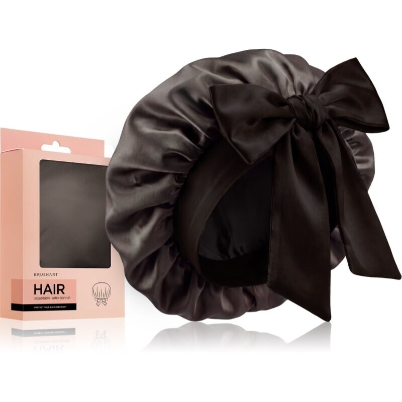 BrushArt Hair Adjustable Satin Bonnet hair turban for hair Chocolate Brown 1 pc