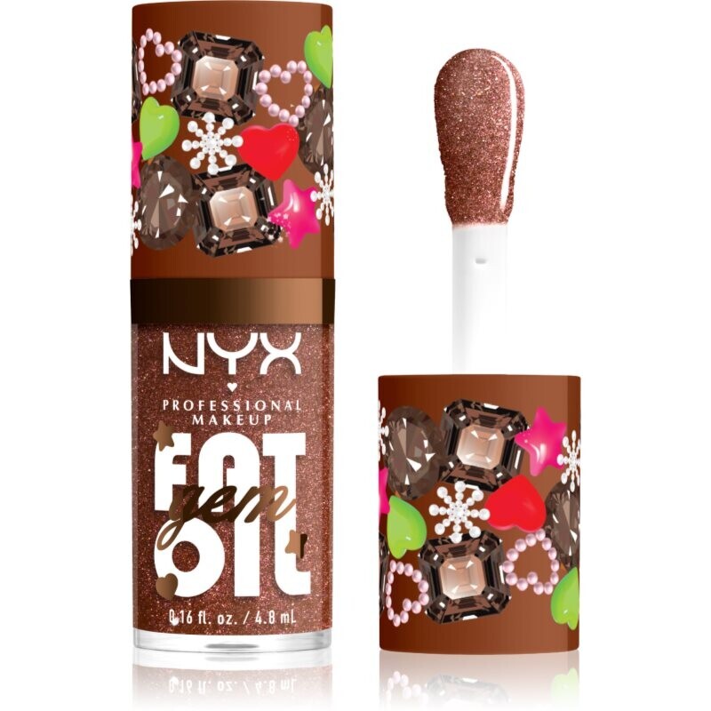 NYX Professional Makeup Fat Oil Gem Xmas lip oil shade Cacao Gem 4.8 ml