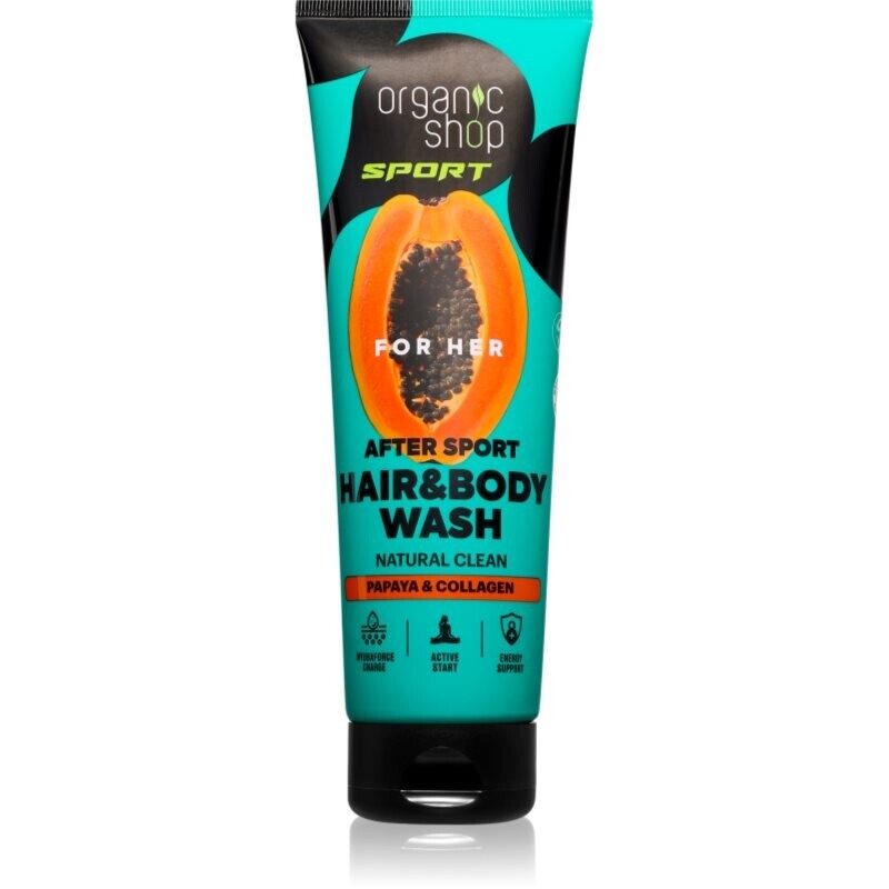 Organic Shop Sport Papaya & Collagen body and hair shower gel 200 ml