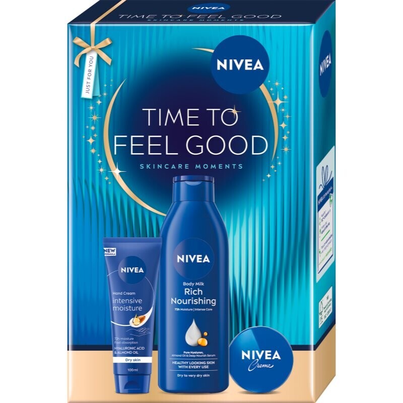 NIVEA Time to Feel Good gift set with nourishing and moisturising effect