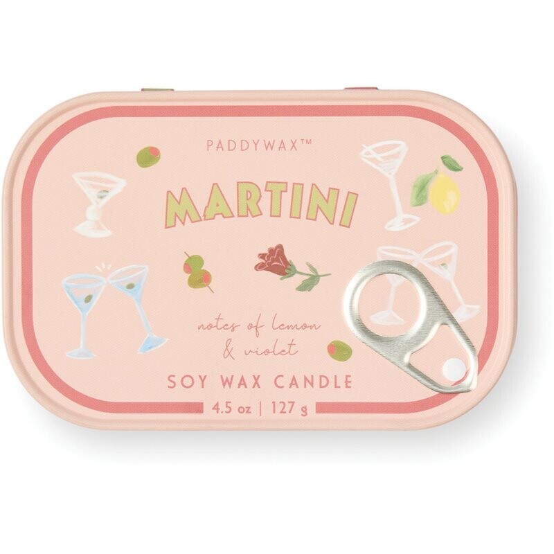 Paddywax Bistro Tin Martini scented candle in a tin 127 g