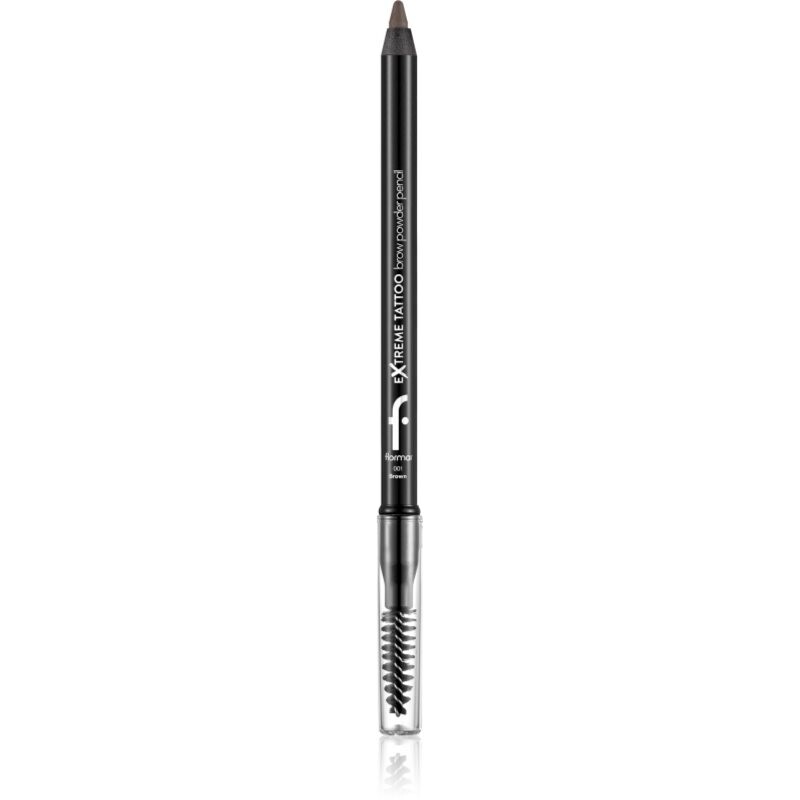 flormar Extreme Tattoo Brow Powder Pencil long-lasting eyebrow pencil with powder effect shade 001 Brown 1.2 g