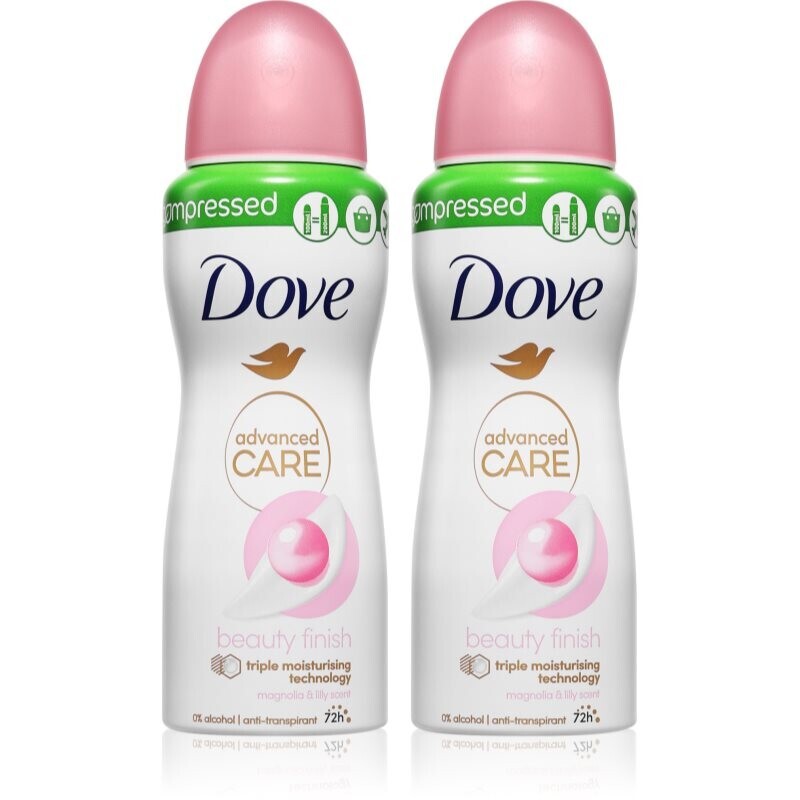 Dove Advanced Care Beauty Finish antiperspirant spray 2x100 ml
