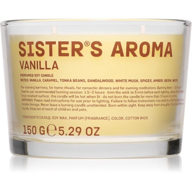 Sister's Aroma Candle Vanilla scented candle 150 g