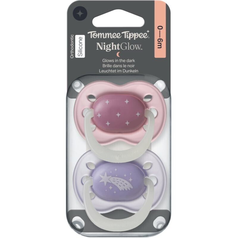 Tommee Tippee NightGlow Soother 0-6m dummy Girl 2 pc