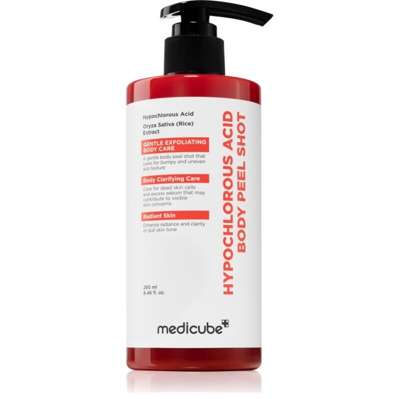medicube Hypochlorous Acid Body Peel Shot brightening body scrub with soothing effect 280 ml