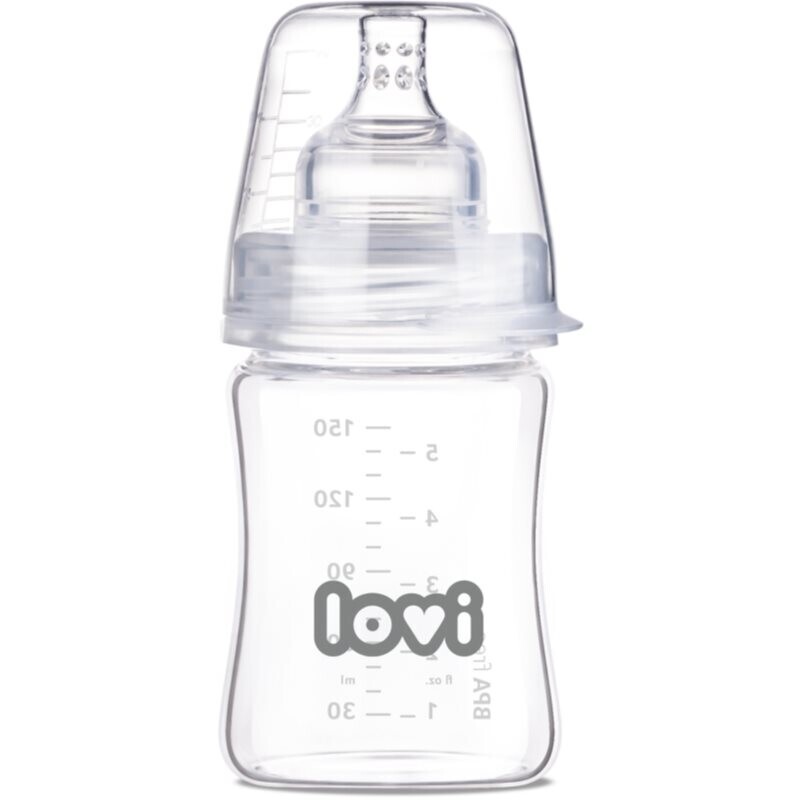 LOVI Glass glass baby bottle 0m+ 150 ml