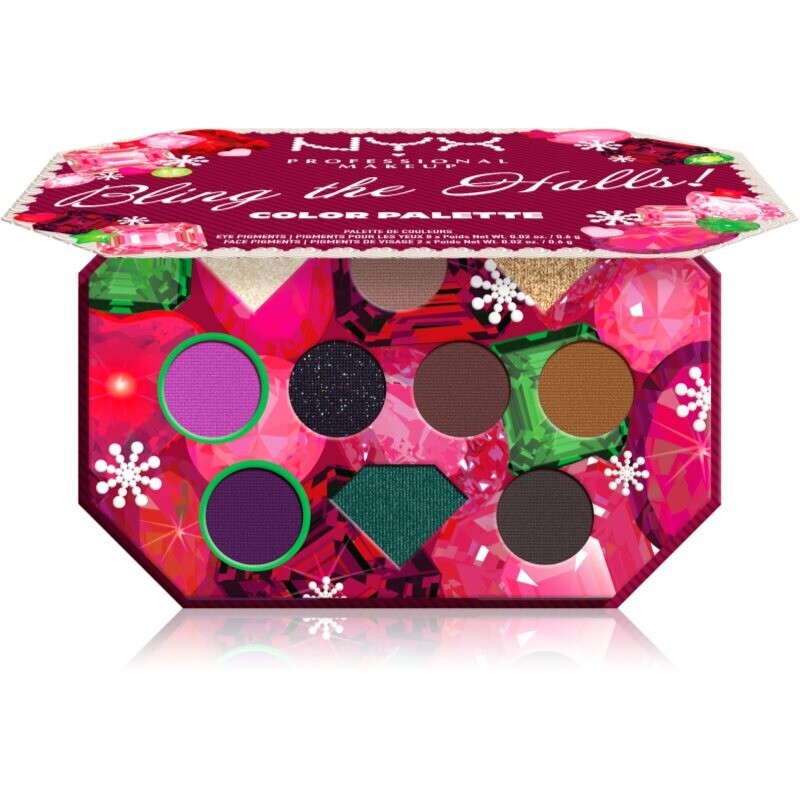 NYX Professional Makeup Xmas Bling The Halls eyeshadow palette with 10 shades 10x0.6 g