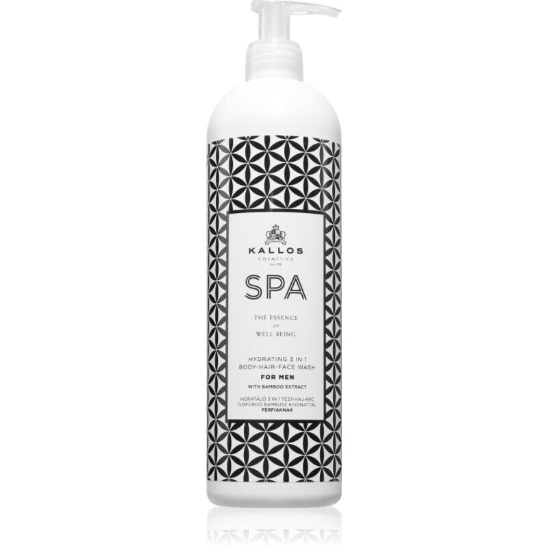 Kallos Spa Hydrating moisturising shower gel for face, body and hair for men 500 ml