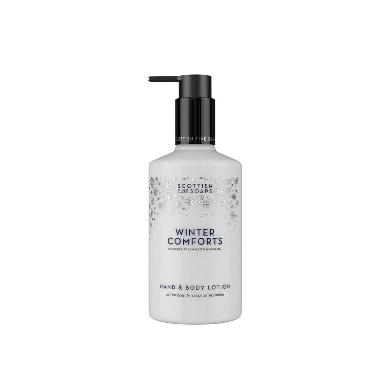 Scottish Fine Soaps Winter Comforts moisturising lotion for hands and body fragrance Toasted Marshmallow & Caramel 300 ml