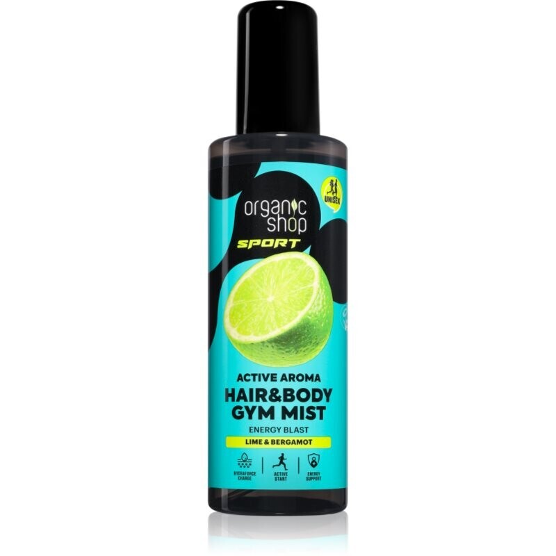 Organic Shop Sport Lime & Bergamot refreshing mist for body and hair 200 ml