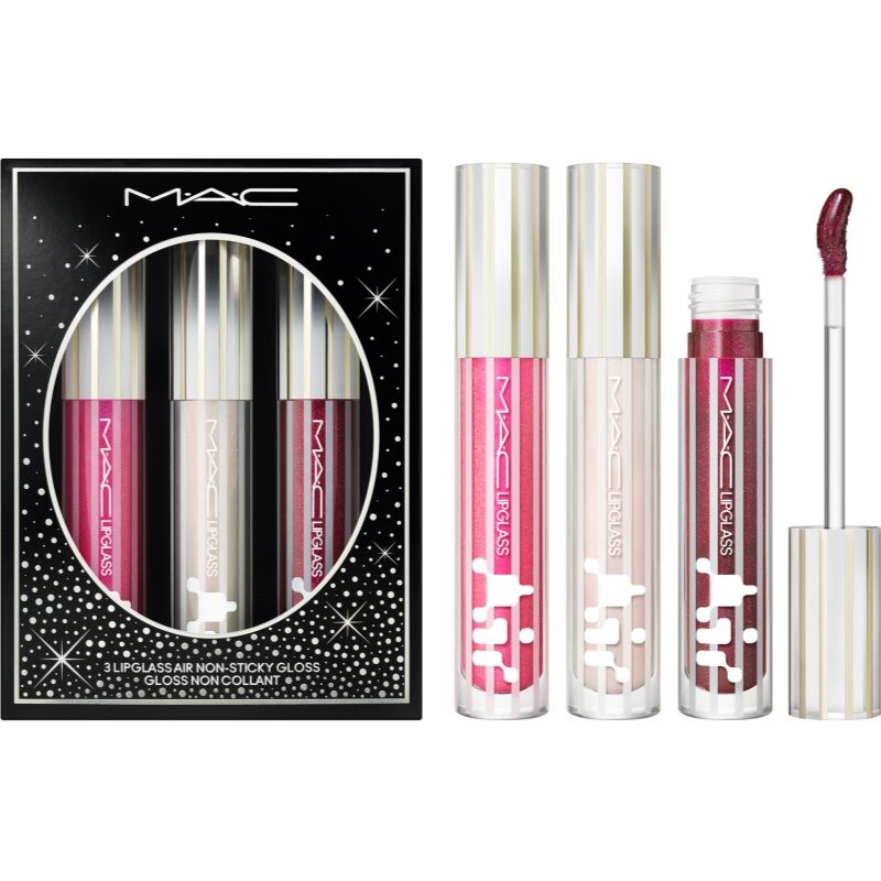 MAC Cosmetics Holiday Festive Affair Lipglass Air Trio gift set for lips