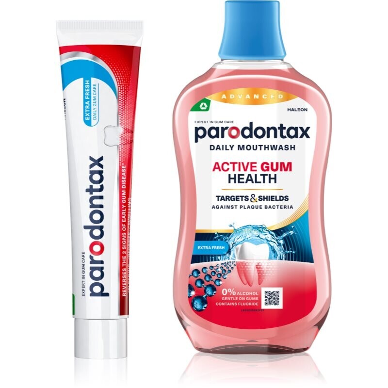 Parodontax Extra Fresh & Active Gum Health set for teeth