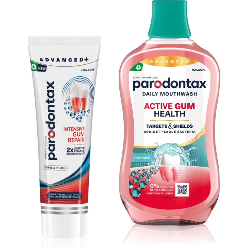 Parodontax Intensive Gum Repair White & Active Gum Health set for teeth