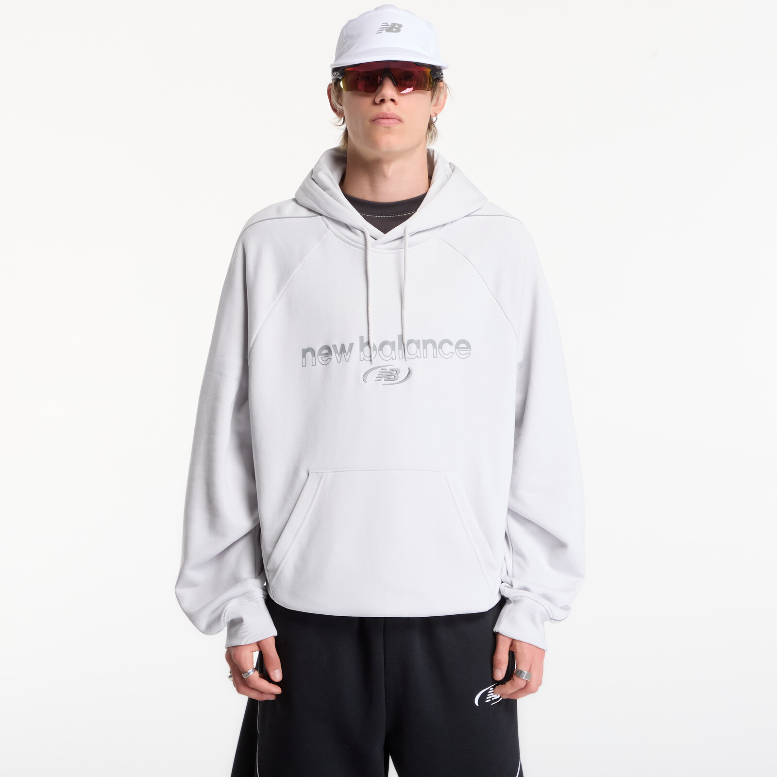 Sweatshirt New Balance Trackside French Terry Hoodie Grey Matter XL
