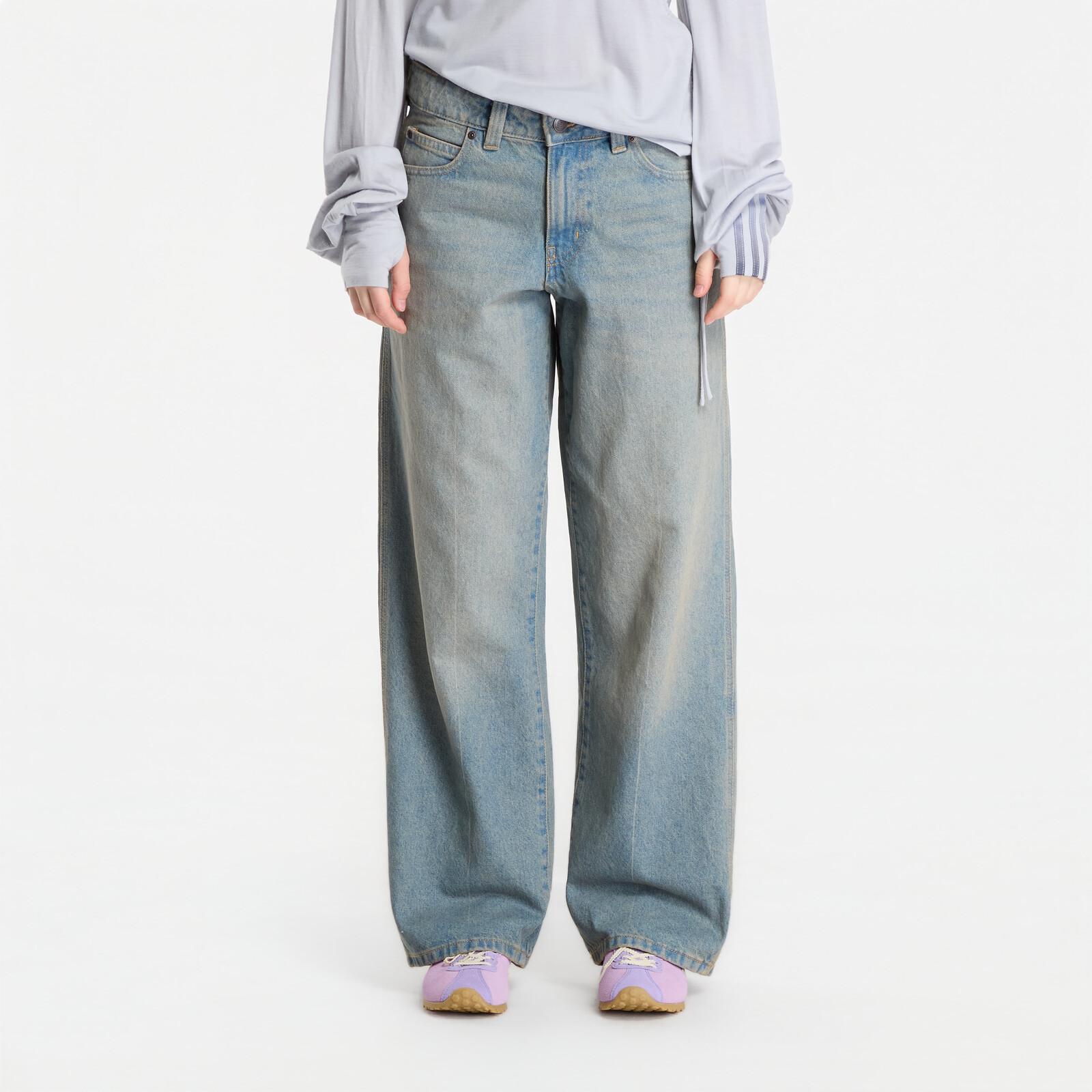 Pants Dickies Leesburg Mid Waist Relax Straight Jeans Vintage Blue W31