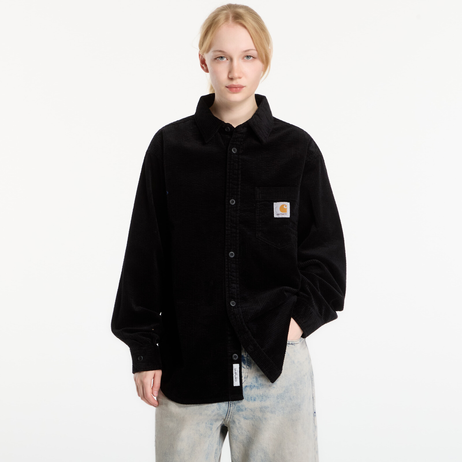Shirt Carhartt WIP L/S Loyde Shirt Black Rinsed M