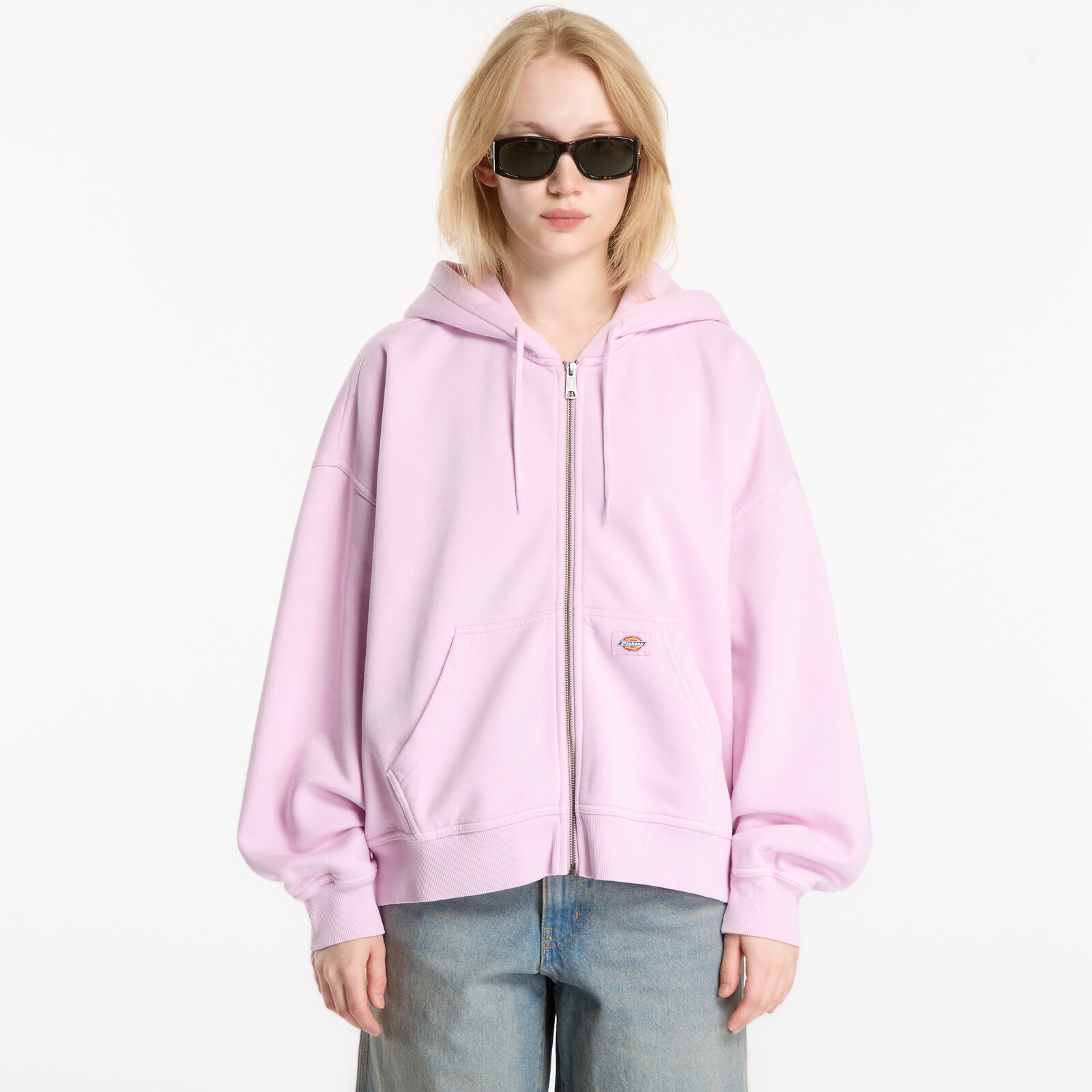 Sweatshirt Dickies Sutcliffe Cropped Zipped Hoodie Pink M