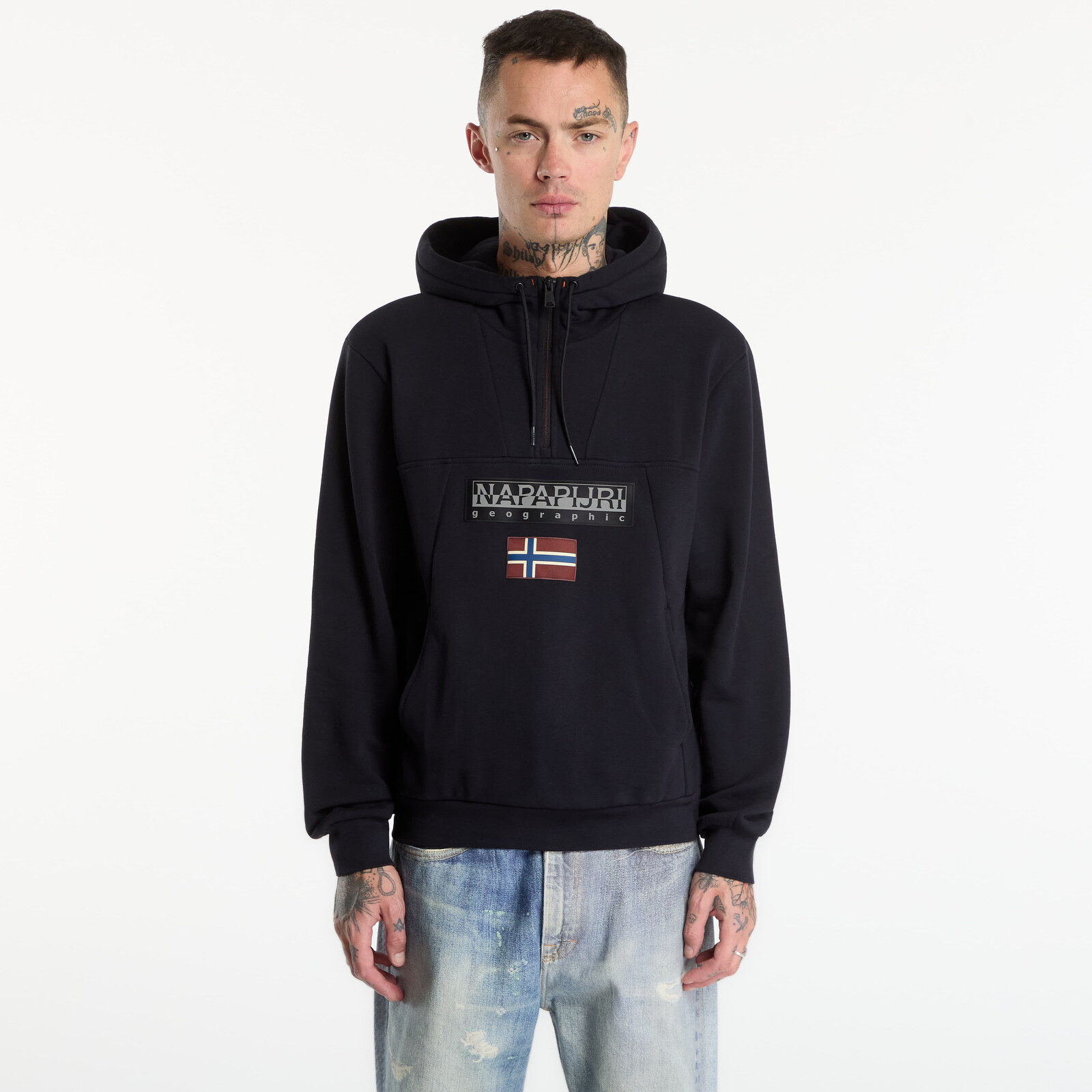 Sweatshirt Napapijri Burgee Half-Zip Hoodie 2.0 Black XL