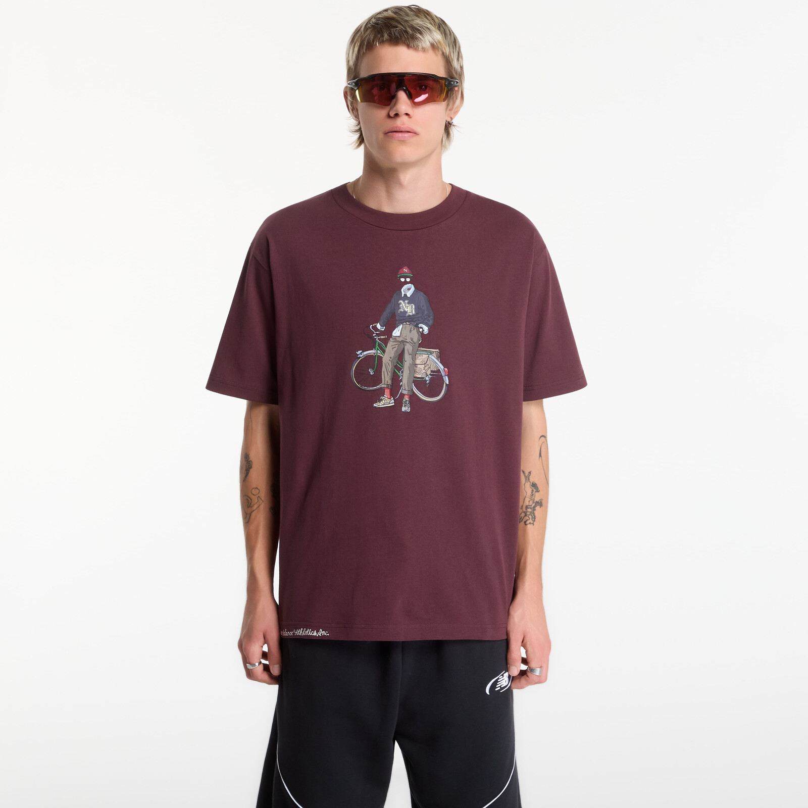 T-shirt New Balance Varsity Bike T-Shirt Cherry Leather XXL