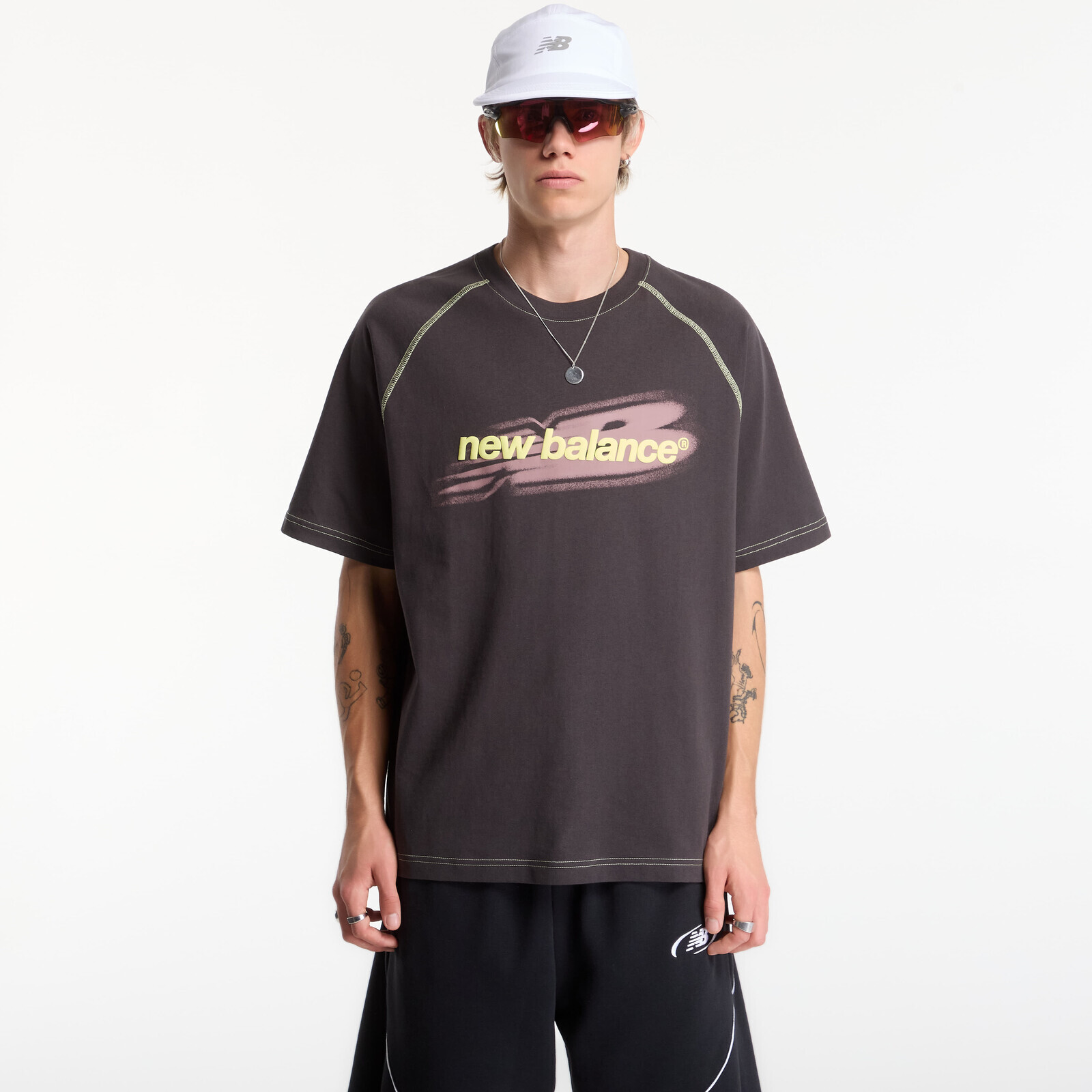 T-shirt New Balance Street Classics Distort T-Shirt Black Cement S