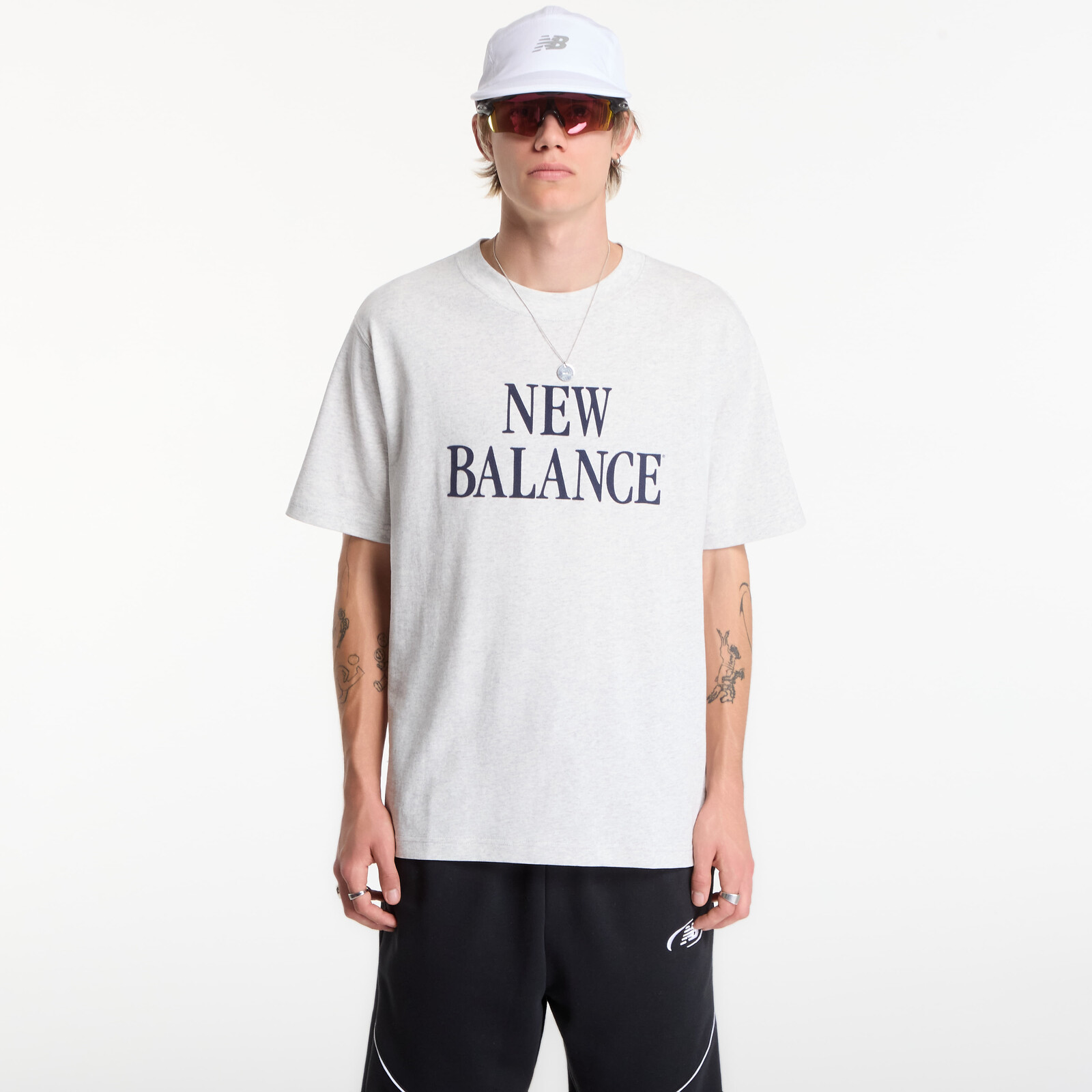 T-shirt New Balance Athletics Flocked Logo T-Shirt Ash Heather XL