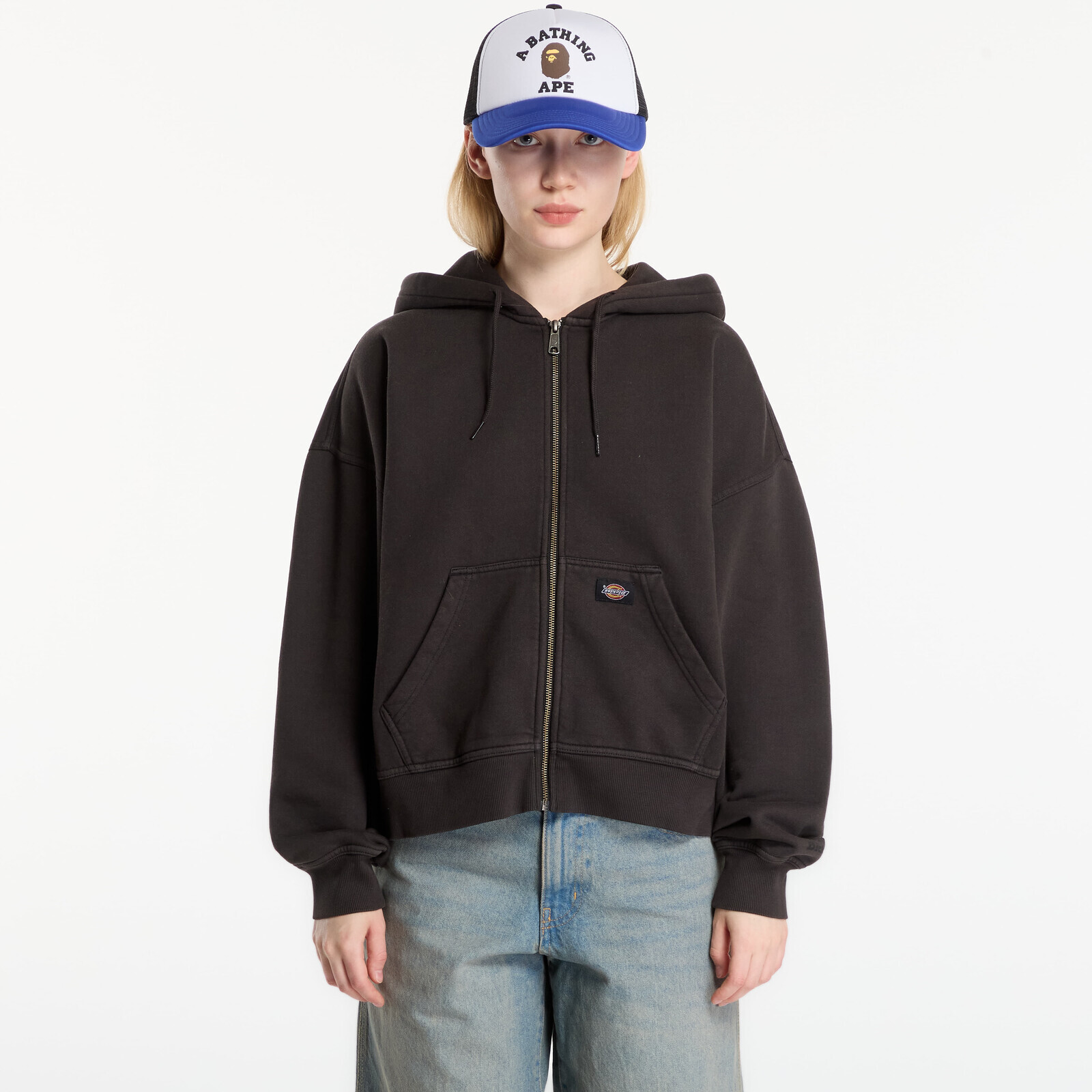 Sweatshirt Dickies Sutcliffe Cropped Zipped Hoodie Black M