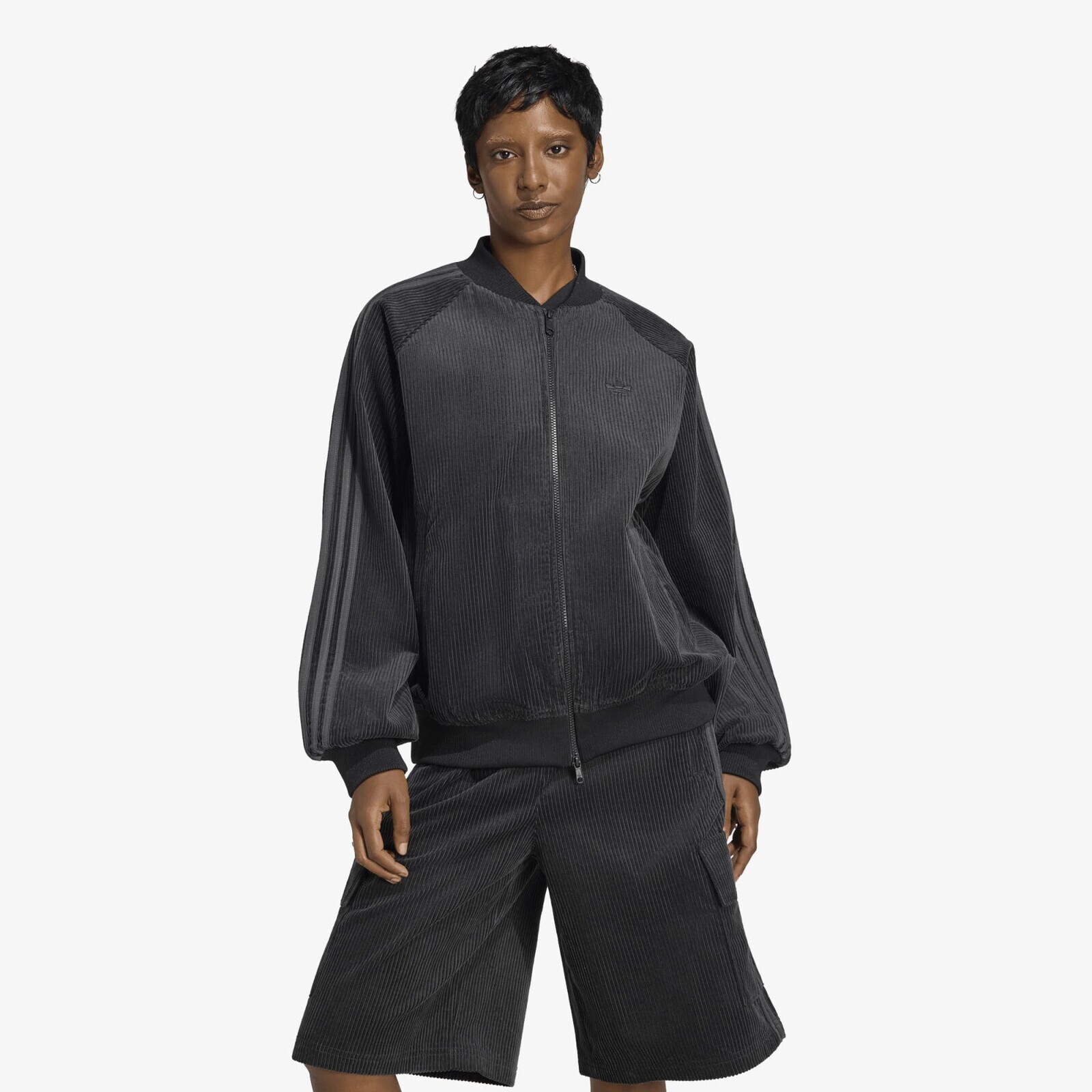 Sweatshirt adidas Corduroy SST Oversized Track Top Black/ Utility Black M