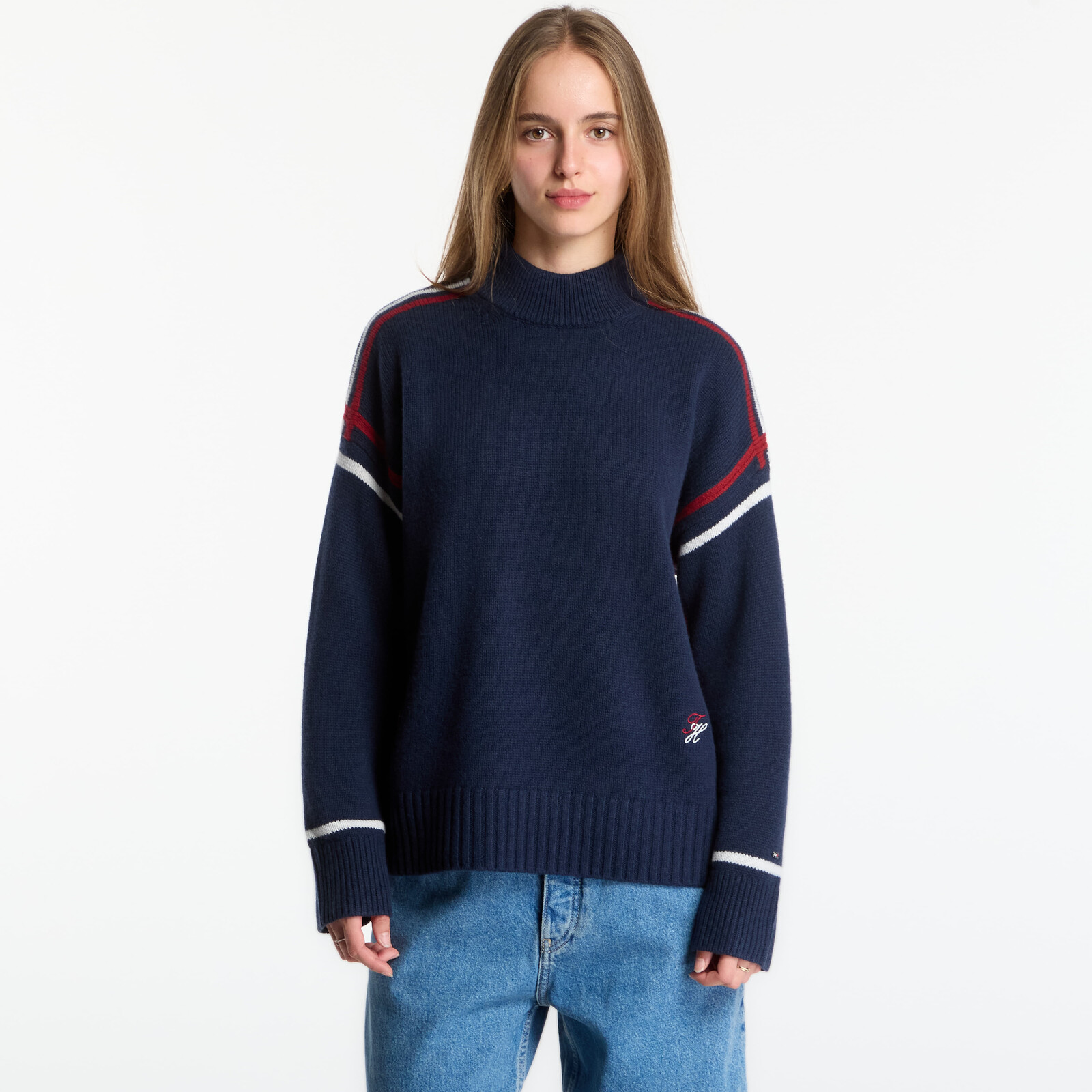 Sweater Tommy Hilfiger Rwb Mk-Nk Rlx Fit Sweater Dark Blue S