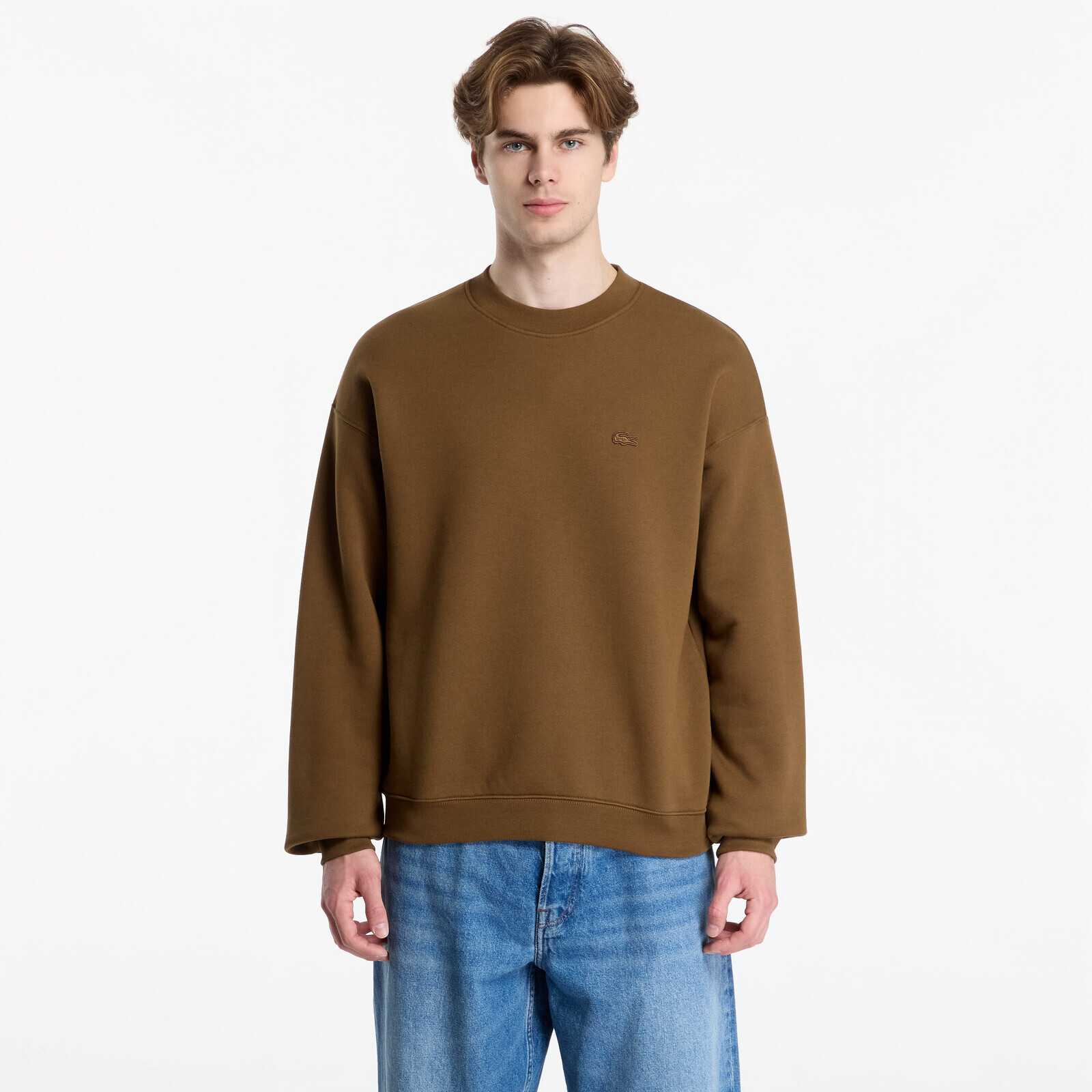 Sweatshirt Lacoste Crewnecks UNISEX Mascara Brown XL
