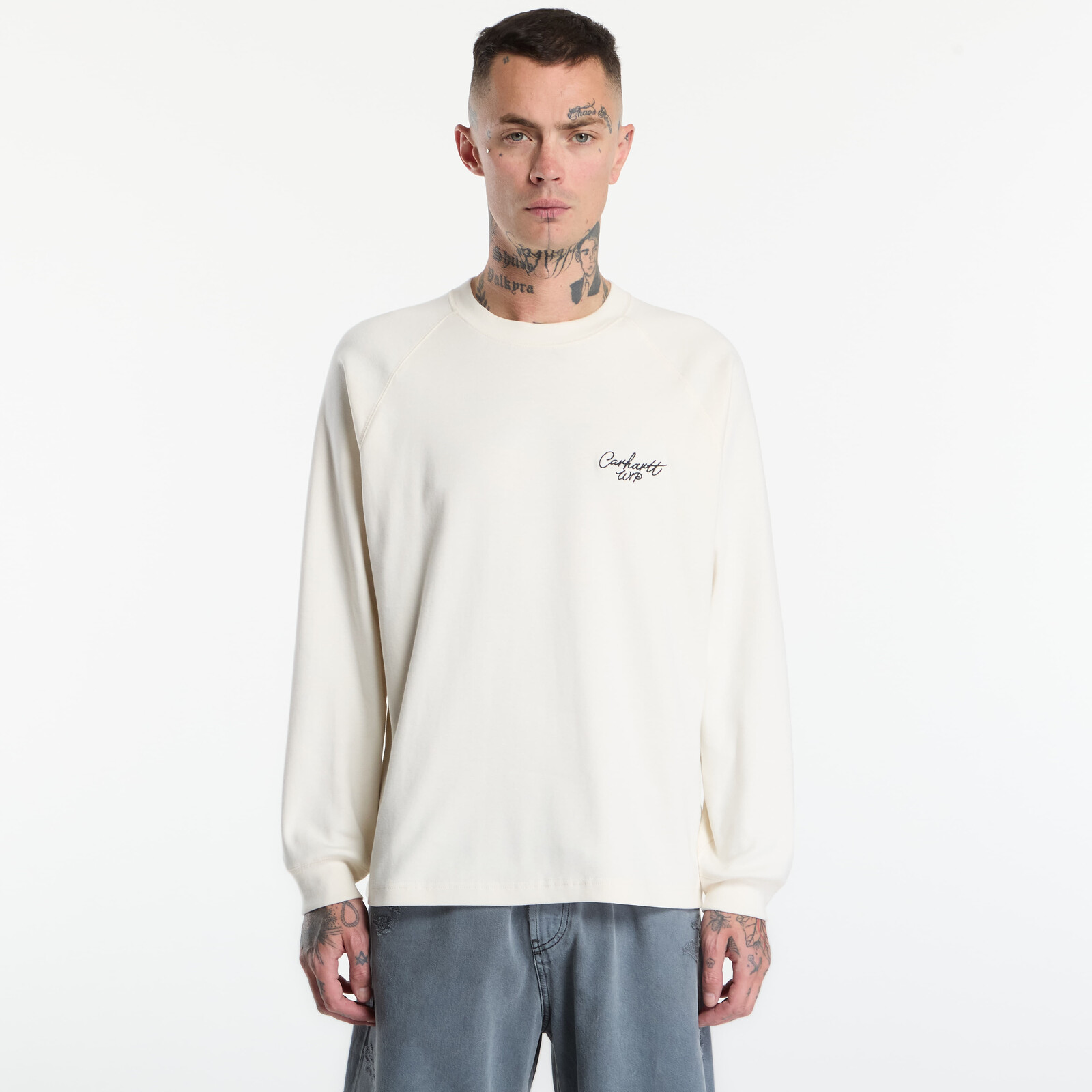 T-shirt Carhartt WIP L/S Signature Rib T-Shirt UNISEX Wax/ Black L