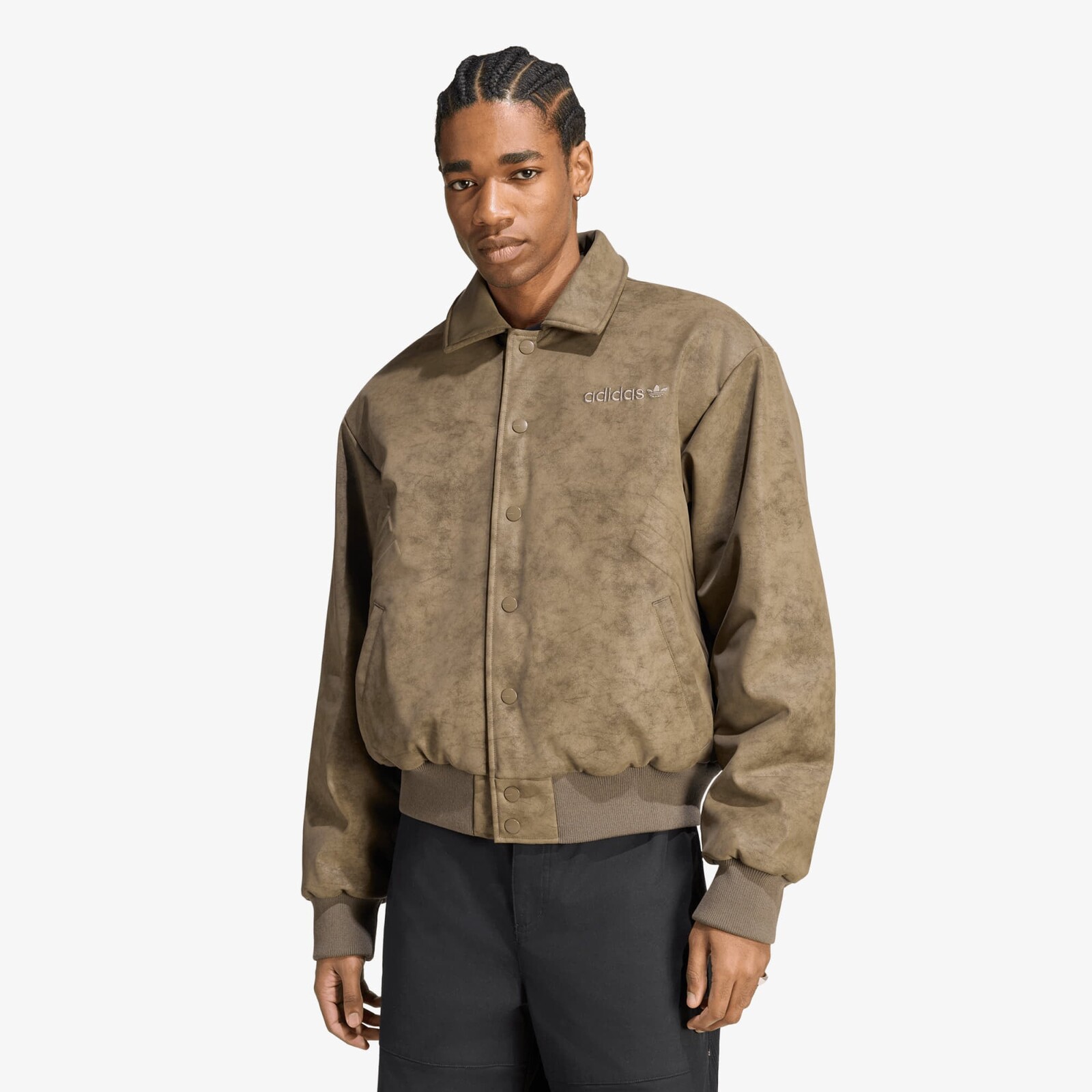 Bomber adidas Cutline Pleather Jacket Branch M