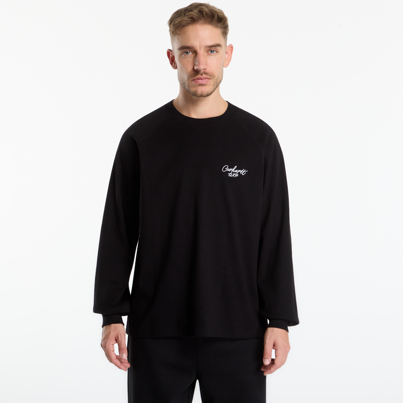T-shirt Carhartt WIP L/S Signature Rib T-Shirt UNISEX Black/ White S
