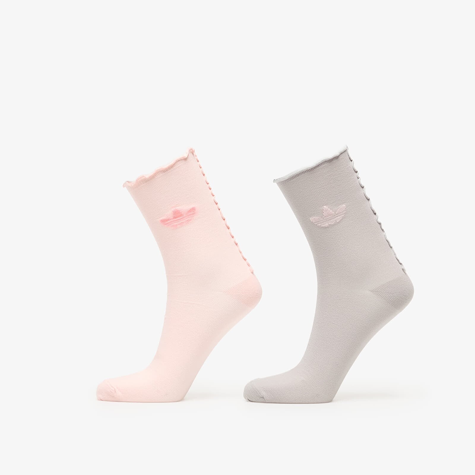 adidas Ruffle Socks 2 Pairs Sandy Pink/ Grey Two M