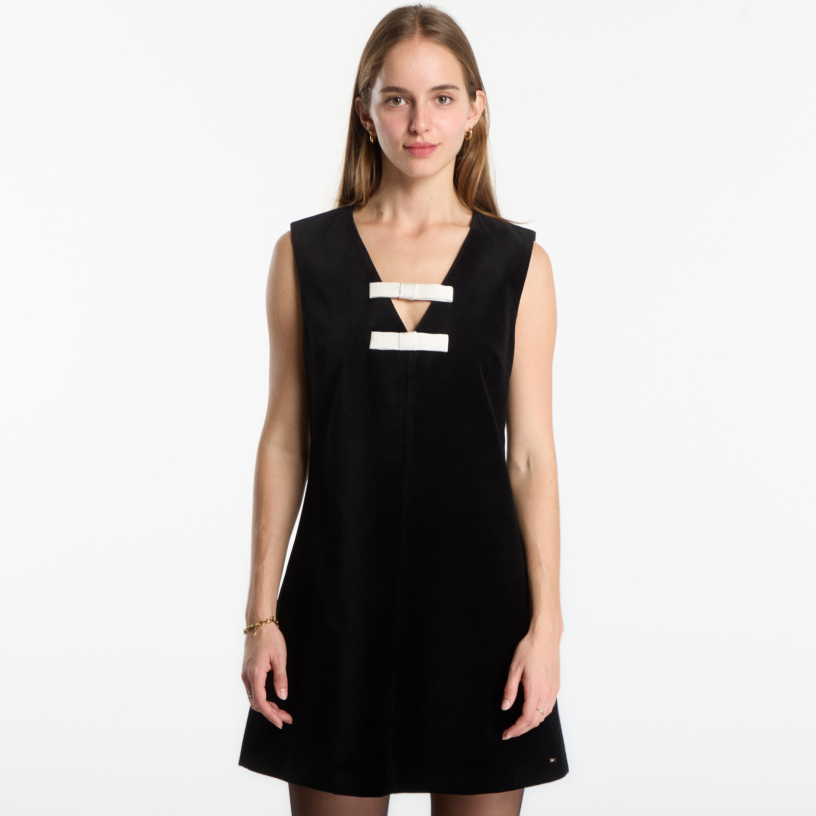 Tommy Hilfiger Velvet Bow Dress Sleeveless Black 38